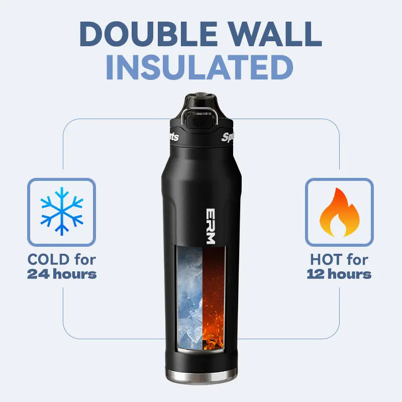 32/50Oz Vacuum Insulated Water Tumbler Bottle, Sturdy Beverage, Stylish,Portable & Leak-Proof, 2-In-1 Straw Lid, 12H Hot & 24H Cold, Stainless Steel Sports Drinkware for Gym, Office & Outdoor Enthusiasts