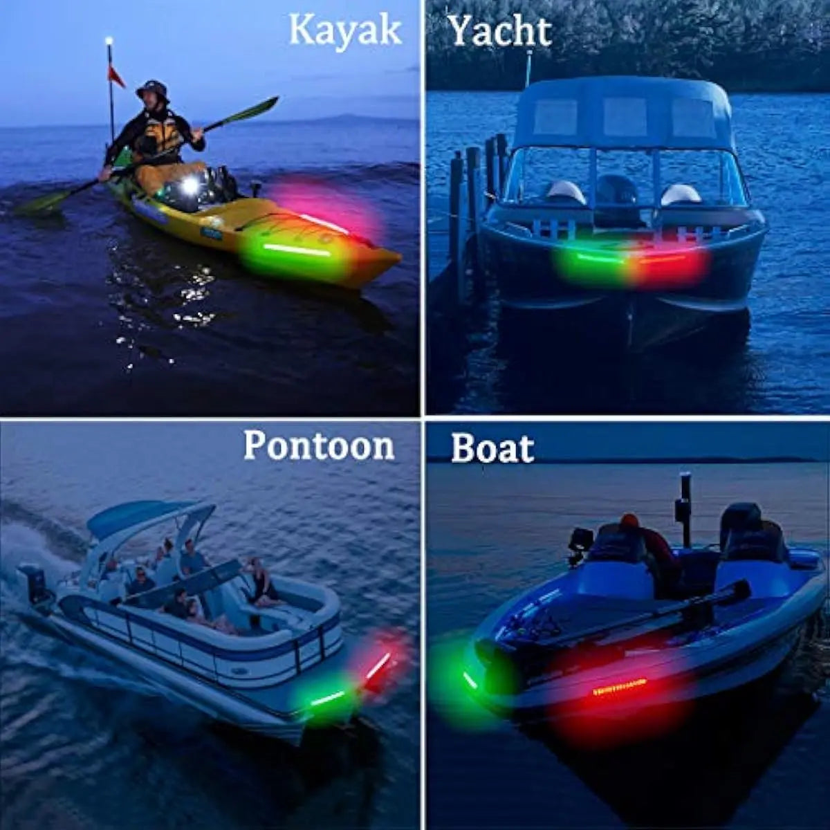 LED Bow Lights IP67 Waterproof Navigation Lamps for Pontoon Kayak Boat Gift