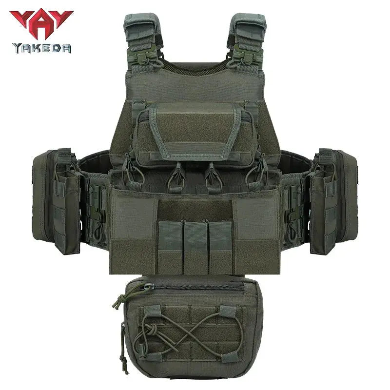 YAKEDA VT-8832TB Tactical Lightweight Tactical Chest Vest - Summer Outdoor Camouflage Equipment with Multiple Pockets, Multifunctional Protective Gear