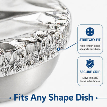 Thickened Aluminum Foil Food Warmer Cover, Reusable Thermal Insulation Cookware Cover for Kitchen Dining Table, Heat-Retaining, Freshness-Preserving, Dustproof, Fits All Bowls, Plates & Containers