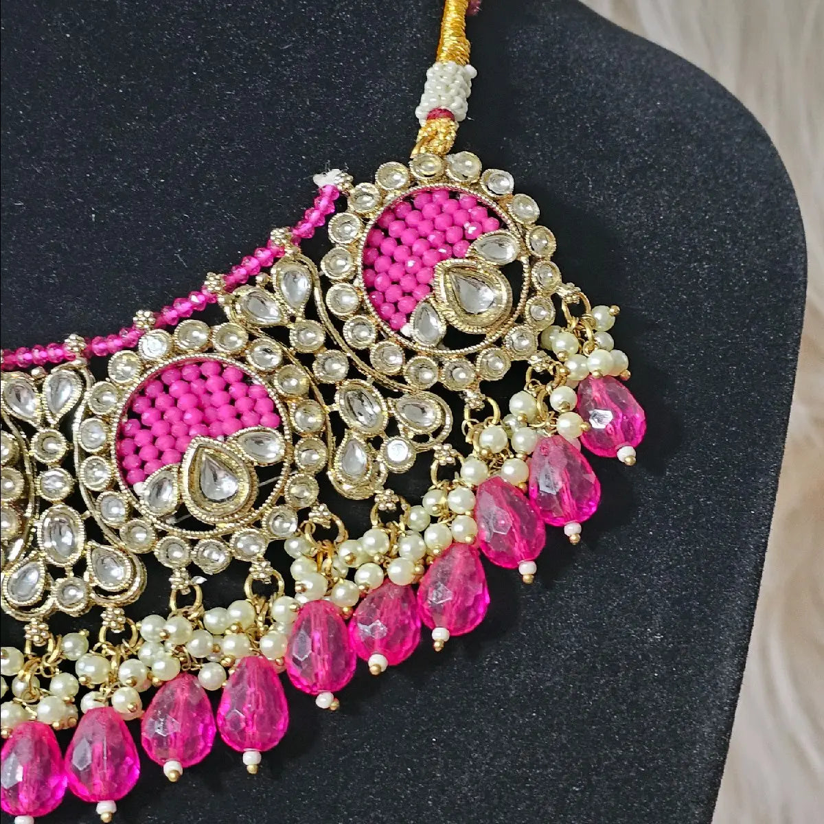 Traditional Indian Pakistani Desi Necklace Earrings Tikka Set