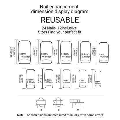 24Pcs Square Medium-Length Nails, Gradient Nude Fake Nails, Reusable, Beginner-Friendly, Includes Jelly Glue and Nail File, Nail Manicure Kit, Nail Designs, Nail Kit Set