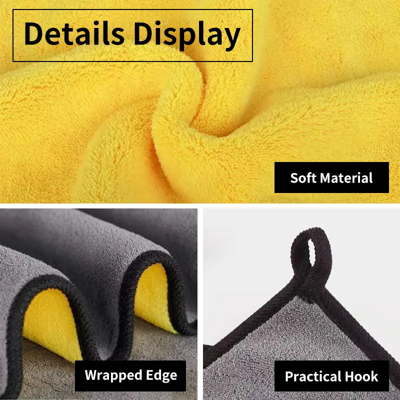 10Pcs Microfiber Drying Towel Cart Detailing Cloth Super Absorbent Scratch Free & Lint Free Car Cleaning Supplies Car Wash Accessories