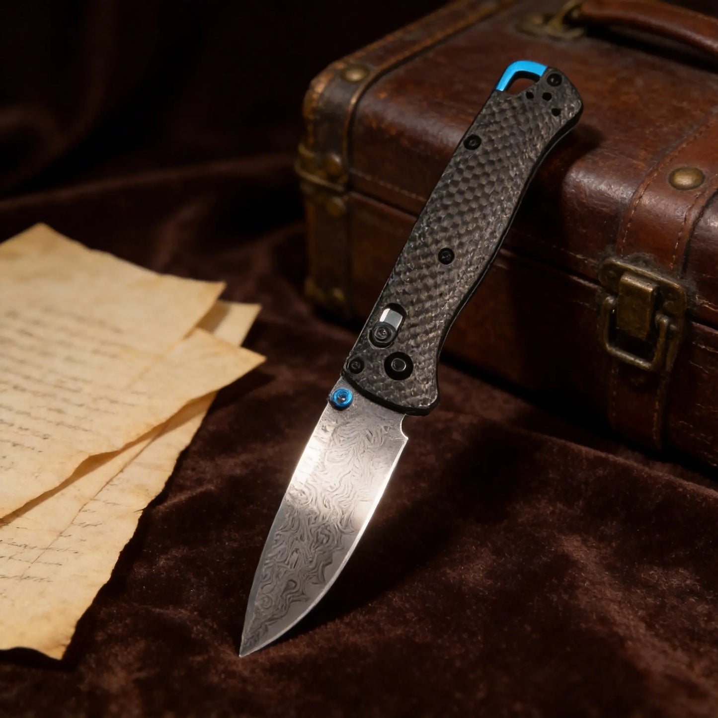 Outdoor Multifunctional EDC Pocket Knife with a Large Damascus Blade, Carbon Fiber High-Hardness Handle, Fishing Carry Knife, Outdoor Picnic Knife, Handmade Kitchen Fruit Knife