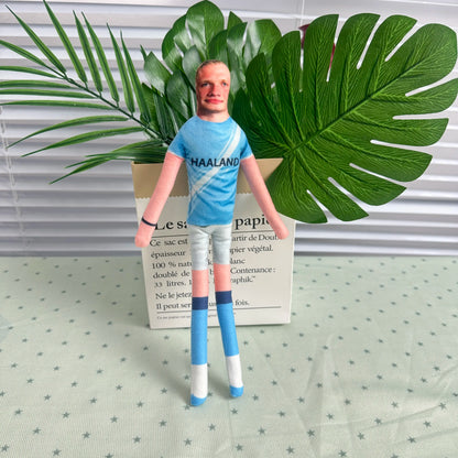 Soccer Player Plush Doll, Abstract Jointed Figure, Poseable Soft Toy for Room Decor, Funny Gift Idea for Football Fans