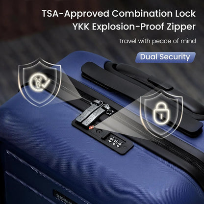 SHOWKOO 3-Piece Luggage Sets (20/24/28In), Deep Blue Full PC Durable Expandable Hardshell, 4-Wheel High-Capacity Tsa-Proof Anti-Theft Carry on & Checked Luggage, Gift for Travel/Business, Tsa-Proof Luggage Sets