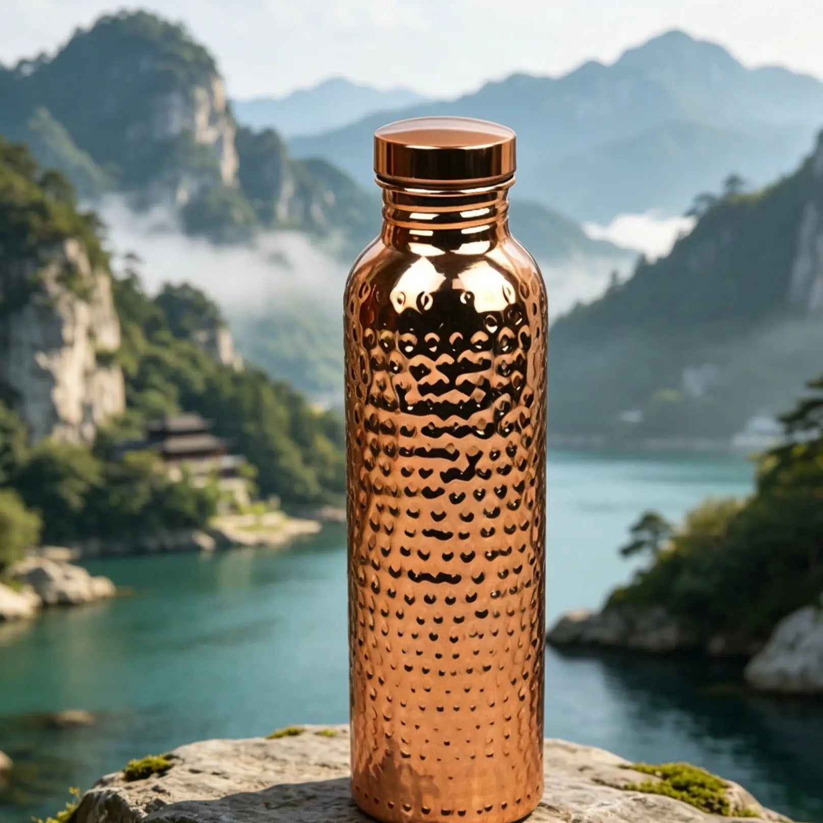 Copper Water Bottle Drinking Hammer, Handmade Stainless Steel Travel Cup, Hiking Water Bottle, Sports Bottle, 27 Ounces, Durable and Portable Design, Perfect for On-The-Go Use