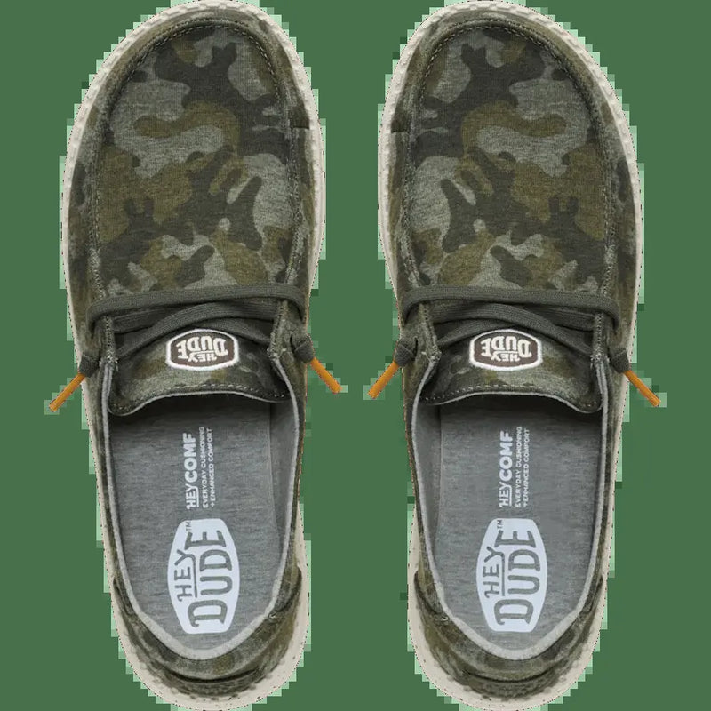 HEYDUDE Wendy Stretch Jersey Camo - Comfortable Slip on Shoes for Women