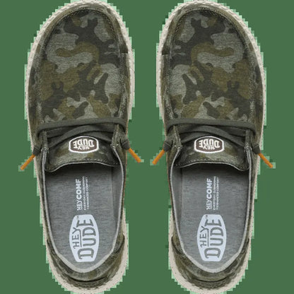 HEYDUDE Wendy Stretch Jersey Camo - Comfortable Slip on Shoes for Women