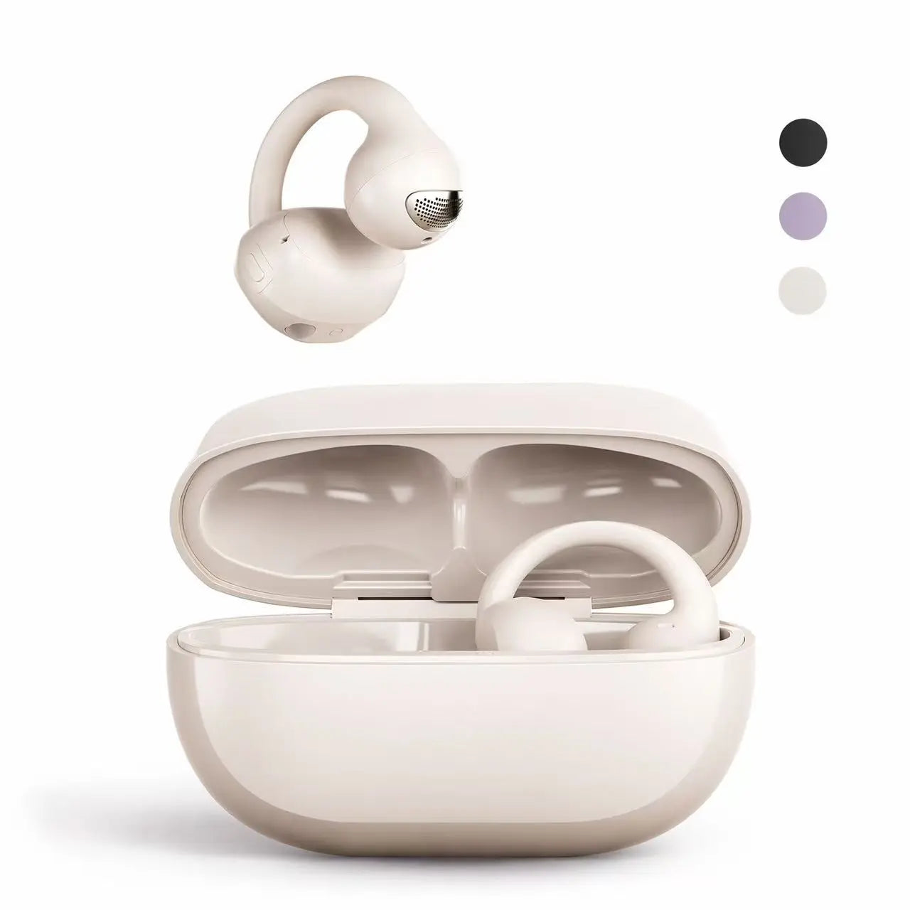 MISHUAI Open-Ear Headphones Bluetooth 6.0, USB-C Charging Box, Long Battery Life, Automatic Intelligent Matching, Compatible with All Systems, Touch Control, Sweat-Proof, Suitable for Running, Exercising, Driving, and Driving