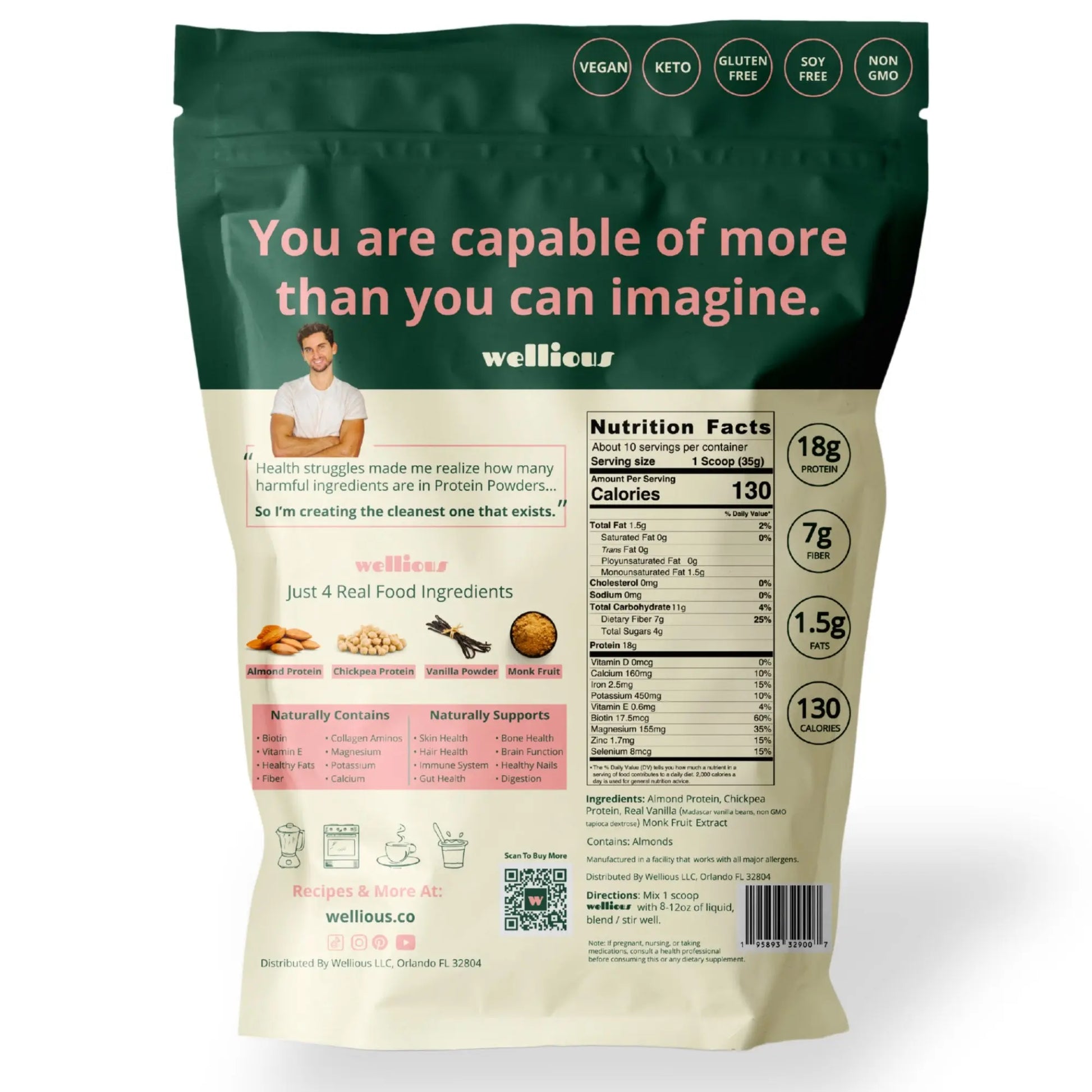 Wellious Protein Powder - Real Vanilla