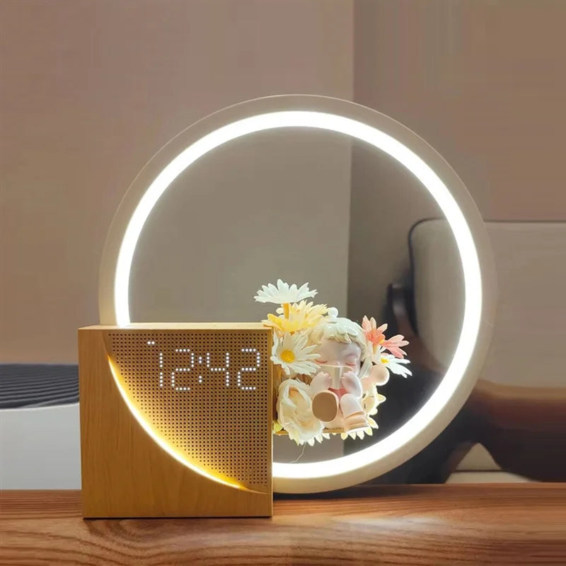 Hot Selling-Wake up Night Light with Alarm Clock for Bedroom 3 Level Dimmable Touch Table Lamp with White Noise for Kids,Wake Up