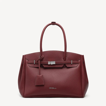 NEWBELLA Miranda M Size Top Handle Tote Bag- 13-Inch Laptop Work Bag with Organizer, Adjustable Crossbody Strap, Convertible Vegan Leather Handbag for Office, Travel and Everyday Use