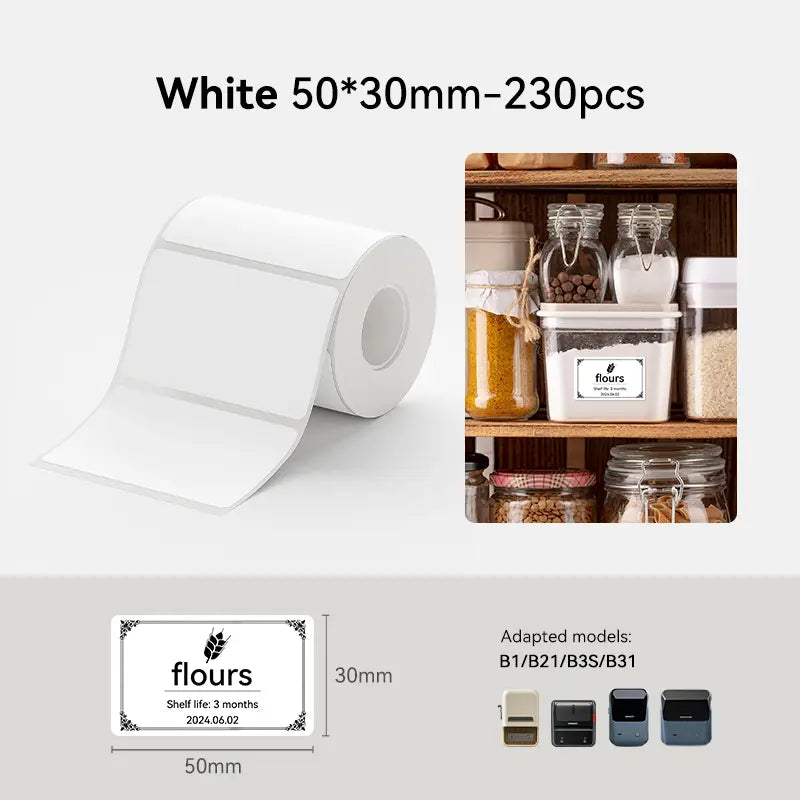 NIIMBOT Labels for B-Series Thermal Label Printer, Thermal Label Tape for Marson Jar/Bakery/Grocery/Barcode/Return Address/Small Business,Back to School,Back to School Haul