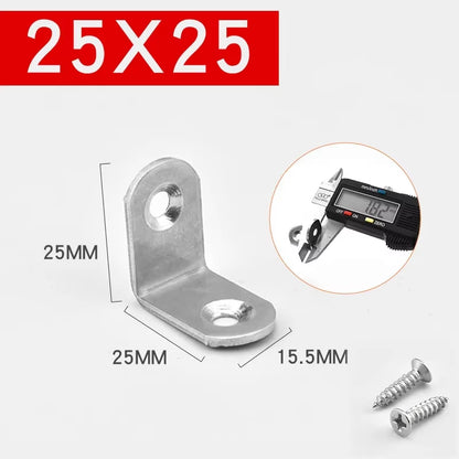 Stainless Steel 90 Degree Angle Bracket Corner Brackets Joint Bracket Fastener Furniture Door Cabinet Screens Wall with Screws
