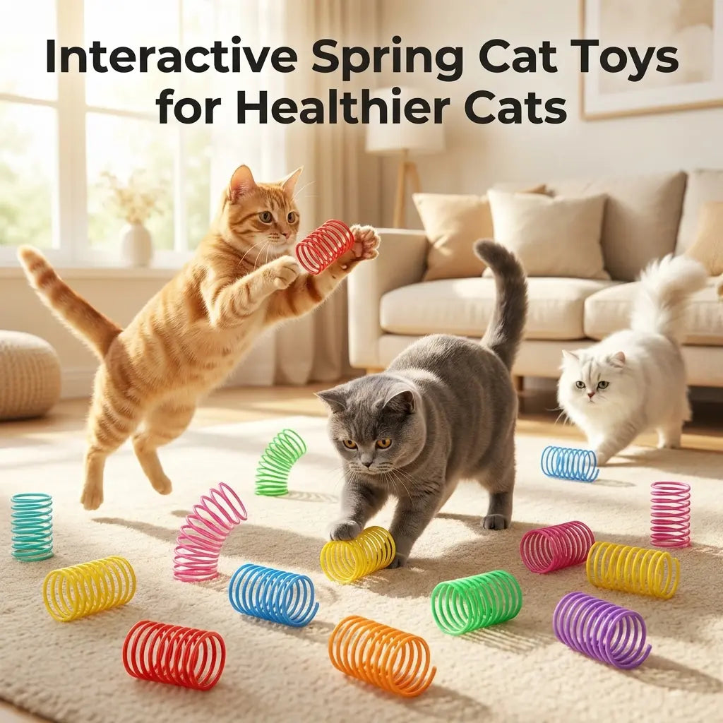 Cat Spring Toys, 16/80 Pack Cat Spiral Springs for Indoor Cats, Colorful & Durable Plastic Spring Coils Attract to Swat, Bite, Hunt, Interactive Toys for Kittens