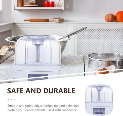 6-Grid 360° Rotating Grain Storage Container Dispenser with 1-Click Output, Kitchen Utensils for Rice, Small Grains and Beans