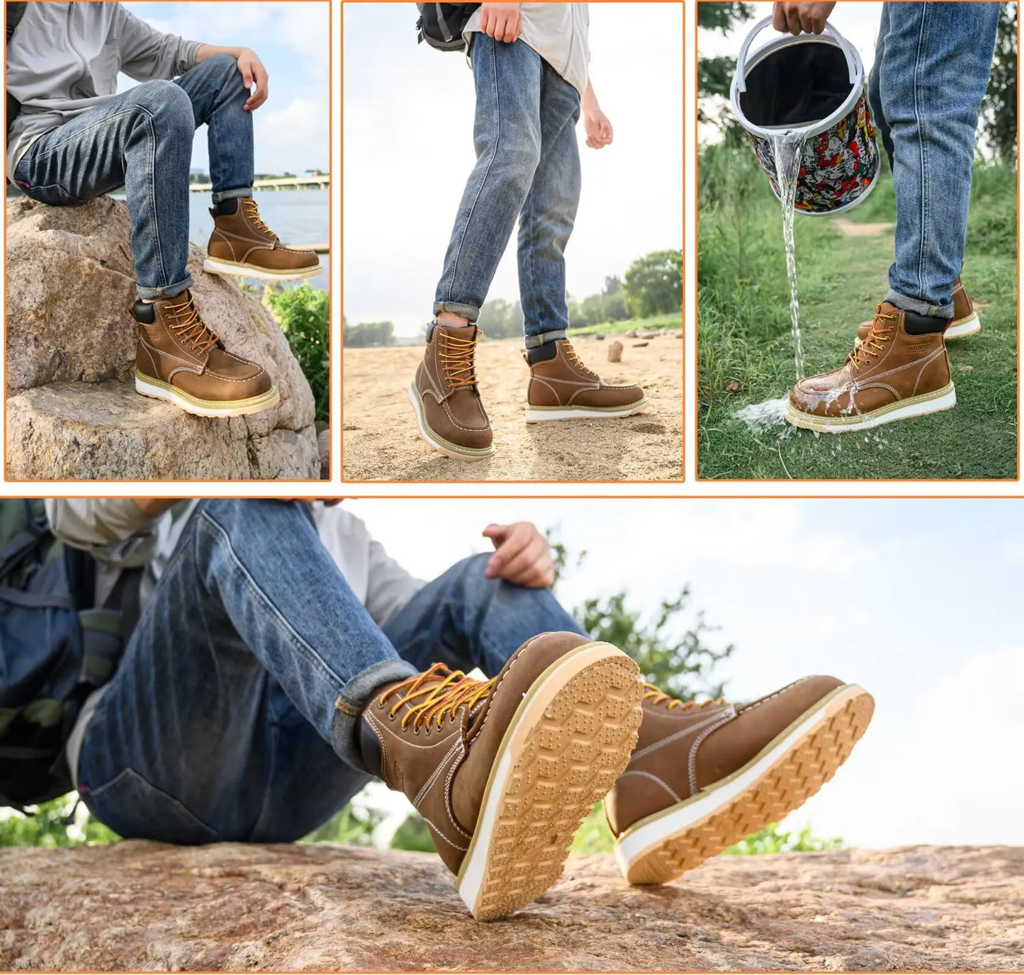 AZXPROT Men'S Boots Boots for Men Casual Boots Motorcycle Combat Ankle Dress Boots Mens