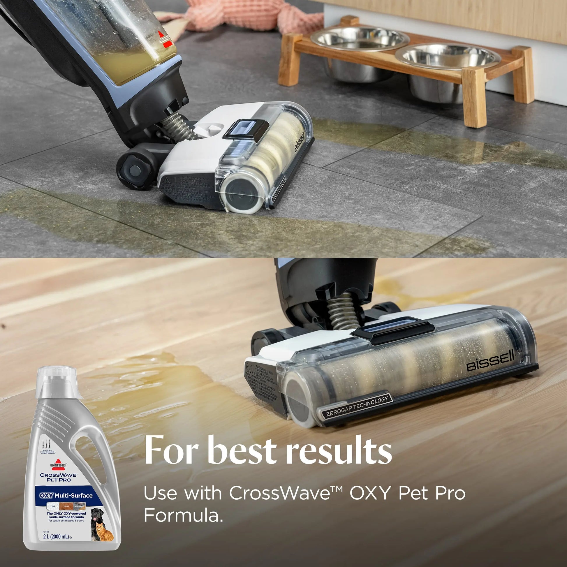 BISSELL® Crosswave® Edge All-In-One Floor Cleaner, Vacuums & Mops Simultaneously, Pet Hair & Hard Floors, Zerogap™ Baseboard Cleaning, Corded, 4111A