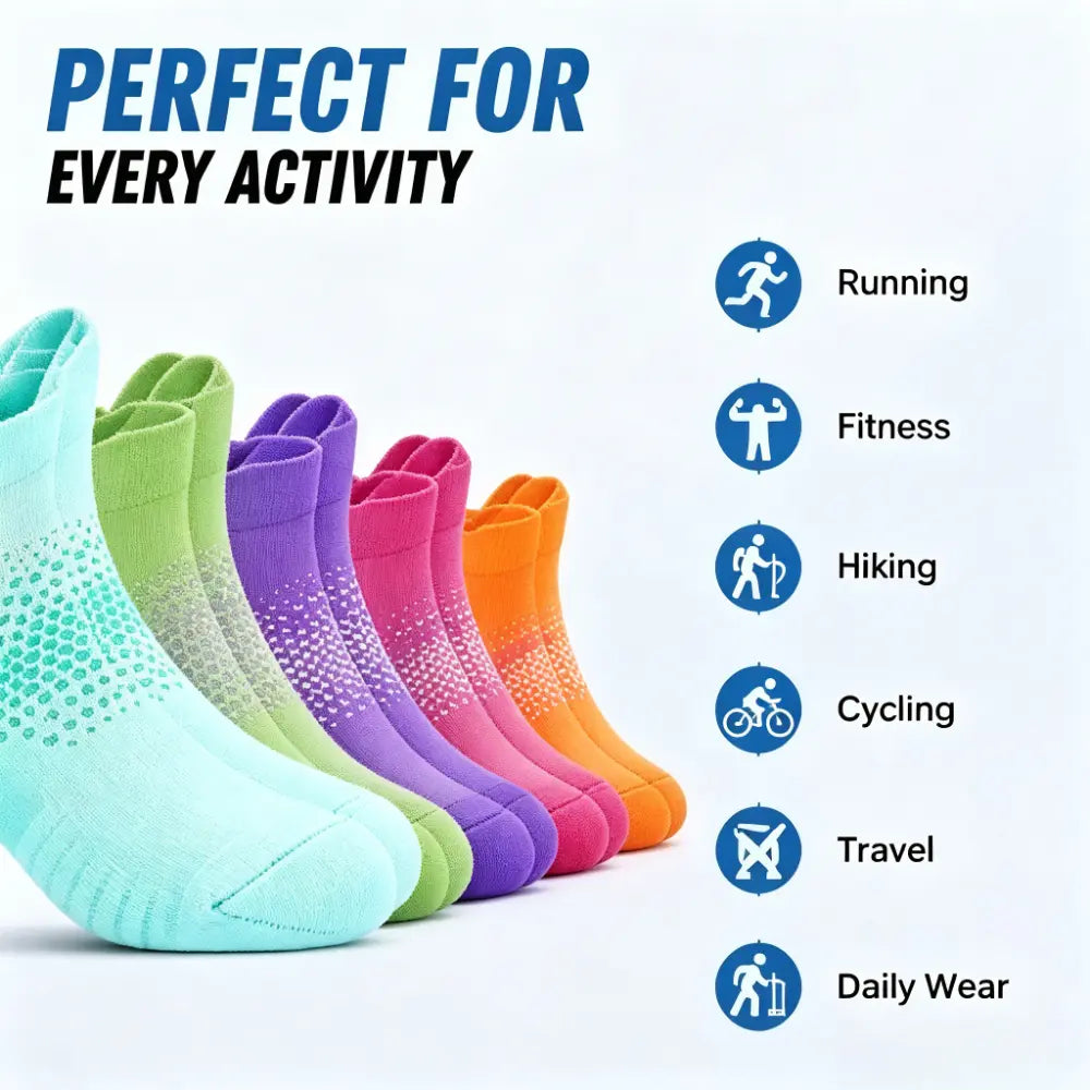 6/12 Pairs Women'S Low Cut Ankle Socks - One Size Breathable Cushioned Athletic Running Socks for Summer Sports, Hiking, Basketball