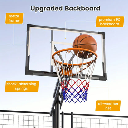 DAYAGO Portable Basketball Hoop System, 8.5 FT Height Adjustable Goal for All Ages with 33" Backboard and Wheels for Driveway & Indoor/Outdoor Play