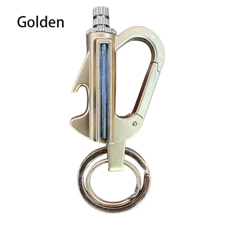 3-In-1 Flint Fire Starter Keychain - Waterproof, Windproof, Refillable Kerosene Permanent Match with Bottle Opener, Emergency Survival EDC Multitool for Camping, Hiking, Metal Gift for Men（Doesn'T Include Fuel）
