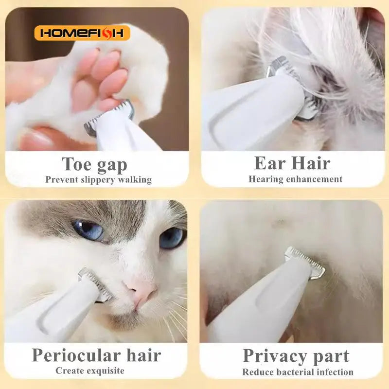 Pet Grooming Equipment Puppy Hairdressing Blades Cat Paw Electric Shaver Dog Trimmer Clipper Hair Cutting Tool with LED Light