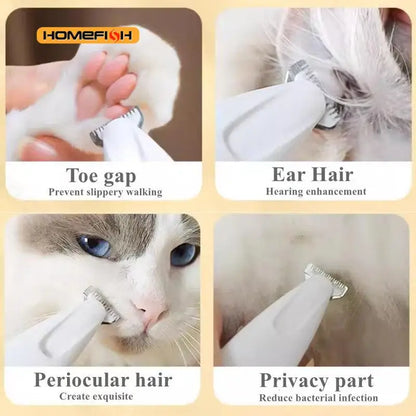 Pet Grooming Equipment Puppy Hairdressing Blades Cat Paw Electric Shaver Dog Trimmer Clipper Hair Cutting Tool with LED Light