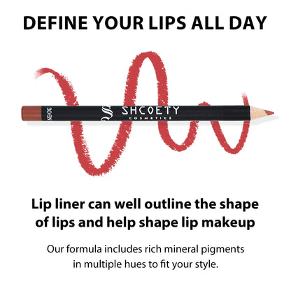 48 Color Matte Lip Liner Set Lip Pencil Cosmetic, Waterproof Long-Lasting Easy Application Smooth Thick Lips, Define Sexy Unique Lips, Full Lips Coffee Color