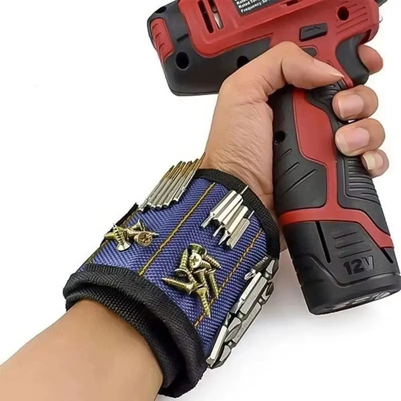 Magnetic Wristband for Holding Screws Nails Drilling Bits Wrist Tool Holder Belts with Strong Magnets Five Rows of Ten Magnets