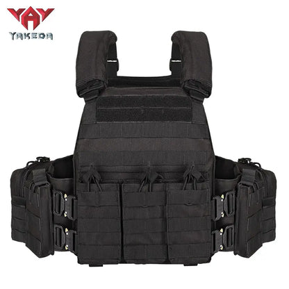 YAKEDA VT-6031-6 Active Tactical Chest Vest, 600D Polyester Tactical Gear, Protective Equipment for Sports Activities