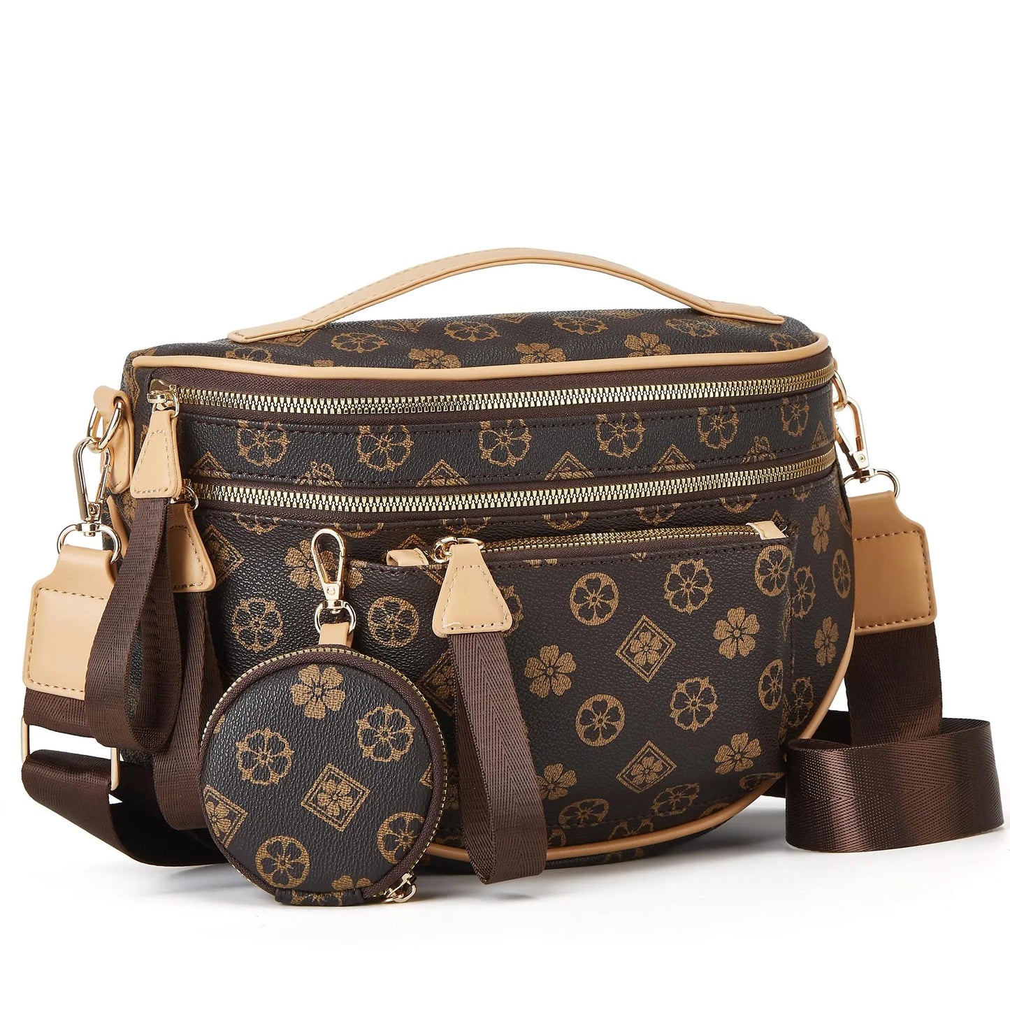 Spacious Checkered PU Leather Crossbody Bag Bum Bag Checkered Handbags Wallets for Women Summerwins