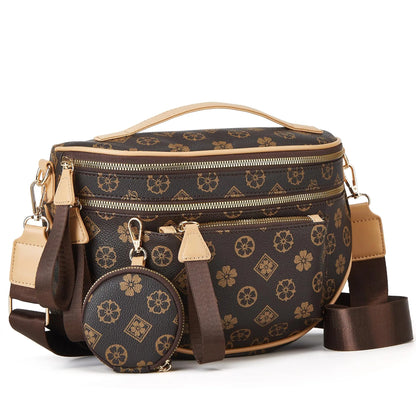 Spacious Checkered PU Leather Crossbody Bag Bum Bag Checkered Handbags Wallets for Women Summerwins