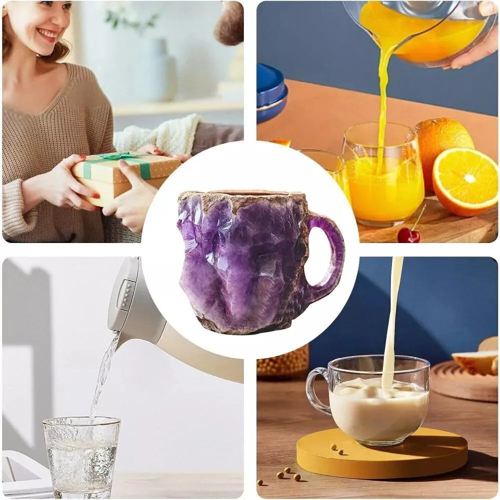 Mineral Crystal Coffee Mug 2025 New Multi-Colored Elegant Crystal Christmas Mugs Gift for Home and Office Kitchen Supplies