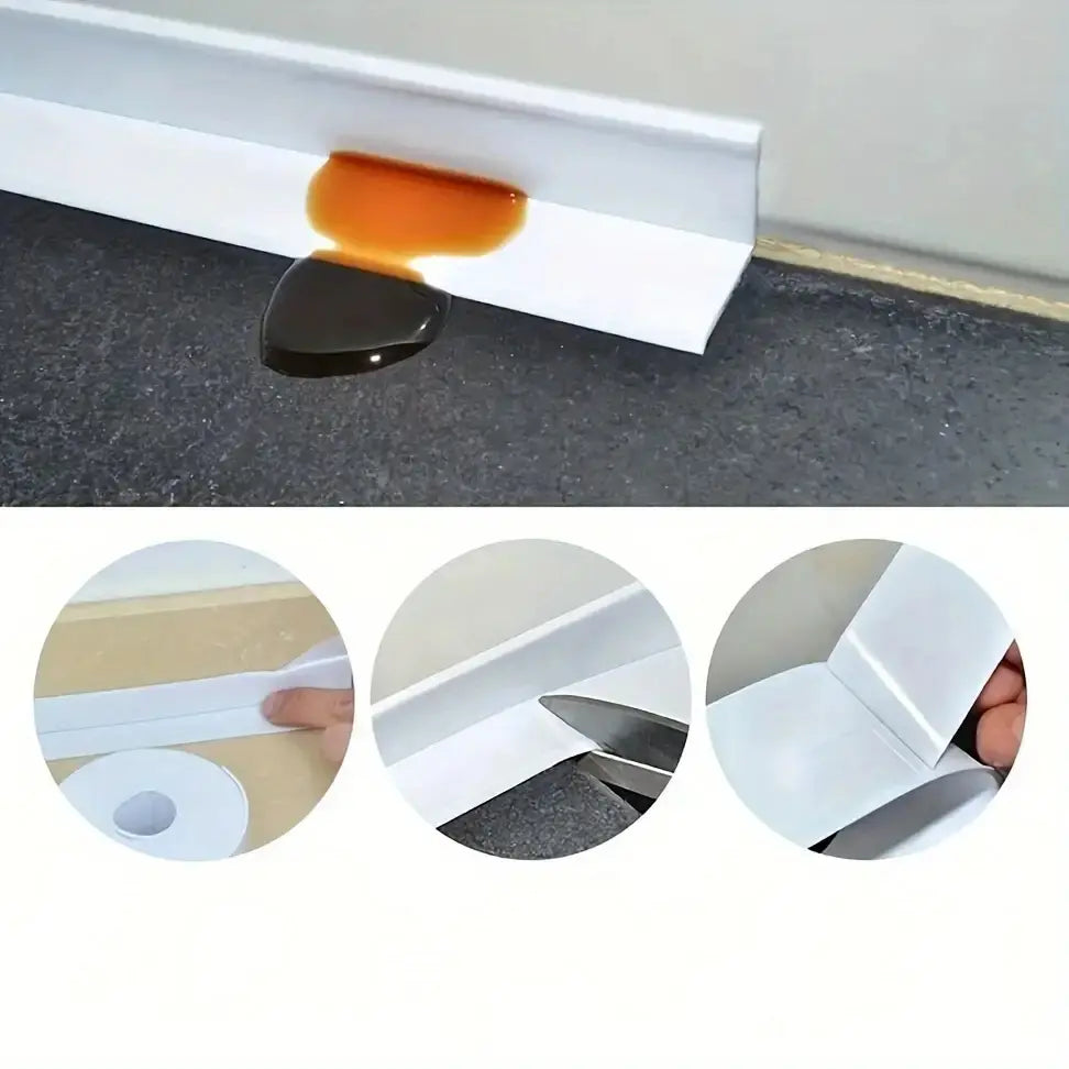 White Waterproof Seal Strip Sealing Tape, 5M Length Sticky Seal Strip for Bathroom & Kitchen Sink Edges, Easy Application, Durable Self-Adhesive Option for DIY Projects (5M)