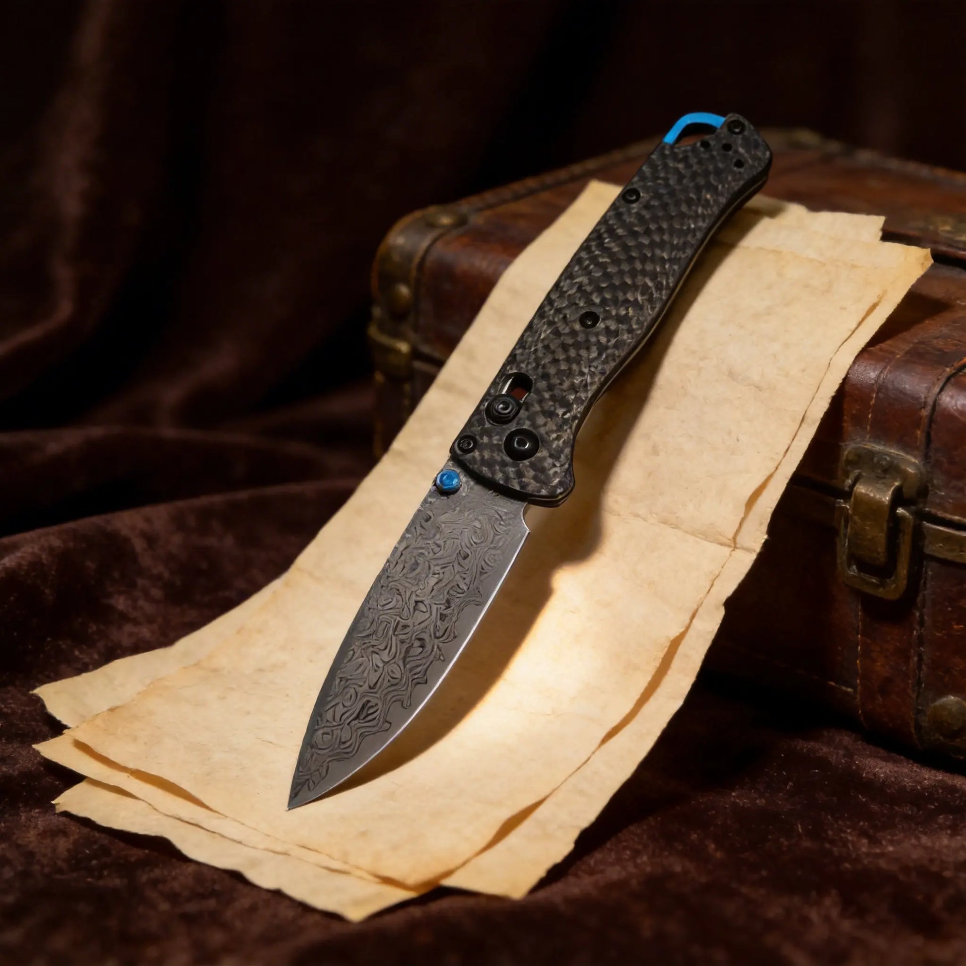 Outdoor Multifunctional EDC Pocket Knife with a Large Damascus Blade, Carbon Fiber High-Hardness Handle, Fishing Carry Knife, Outdoor Picnic Knife, Handmade Kitchen Fruit Knife