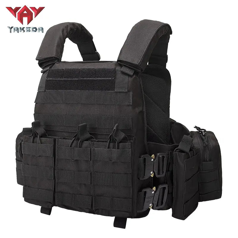 YAKEDA VT-6031-6 Active Tactical Chest Vest, 600D Polyester Tactical Gear, Protective Equipment for Sports Activities