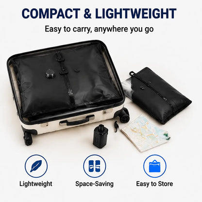 Travel Vacuum Storage Bag Lightweight Pouch with Portable Electric Pump, Space Saver Compression Bag for Clothes, Suitcase Organizer for Vacation Packing Graduation Gift