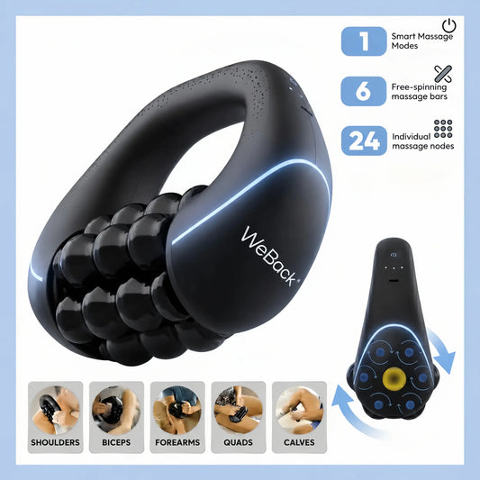 Summerwins Handheld Electric Rolling Massager, 3-Speed Rotating Full-Body Massage Tool for Neck, Back, Shoulders, Arms and Legs, Relaxation Gift, Party Gift and Home Use