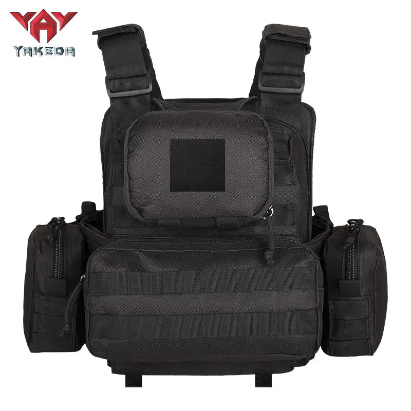 YAKEDA VT-6031-6 Active Tactical Chest Vest, 600D Polyester Tactical Gear, Protective Equipment for Sports Activities