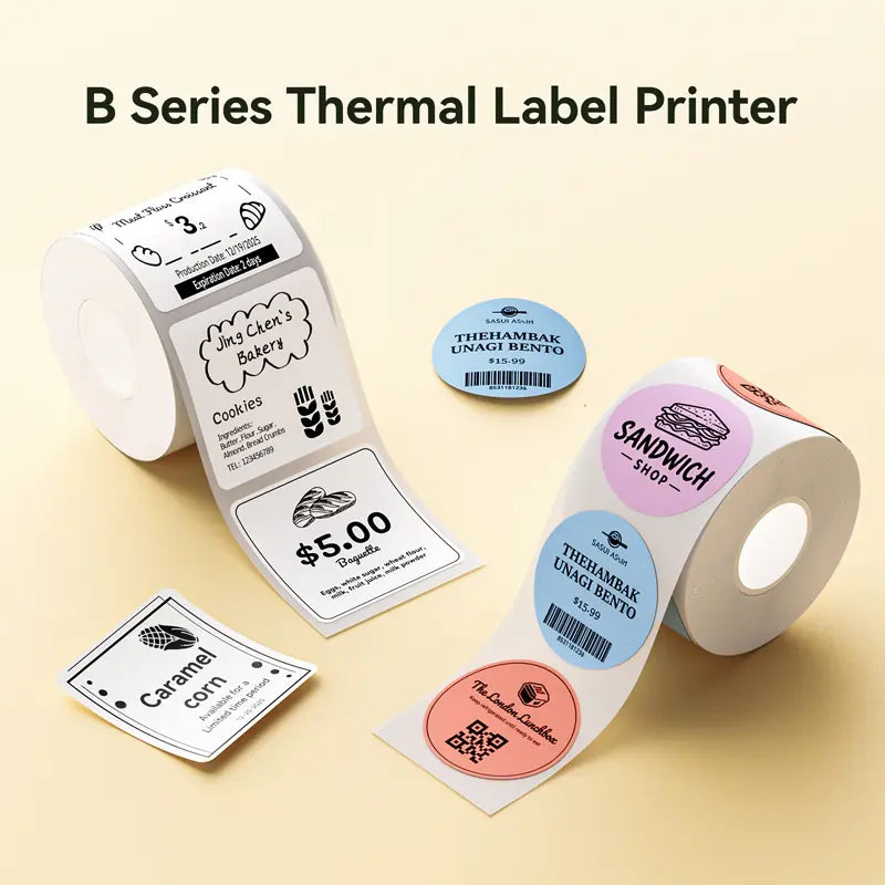 NIIMBOT Labels for B-Series Thermal Label Printer, Thermal Label Tape for Marson Jar/Bakery/Grocery/Barcode/Return Address/Small Business,Back to School,Back to School Haul