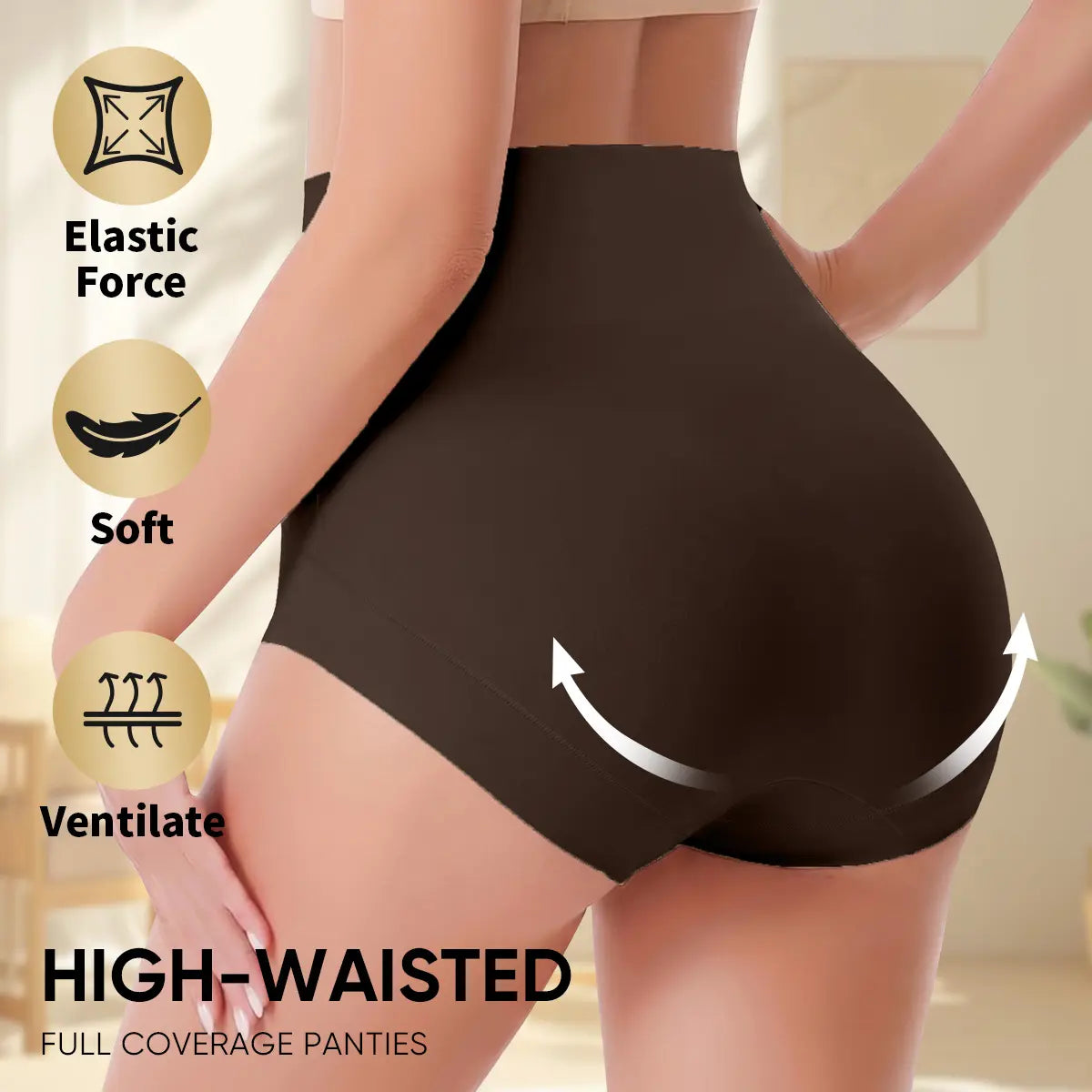Morelect 1/3/4 Pcs Women'S High Waist Panties, Front Crisscross Design with Gentle Shaping Effect, Breathable Lightweight for Daily Comfort, Stay-Put Boned Waistband, Everyday Soft Briefs.