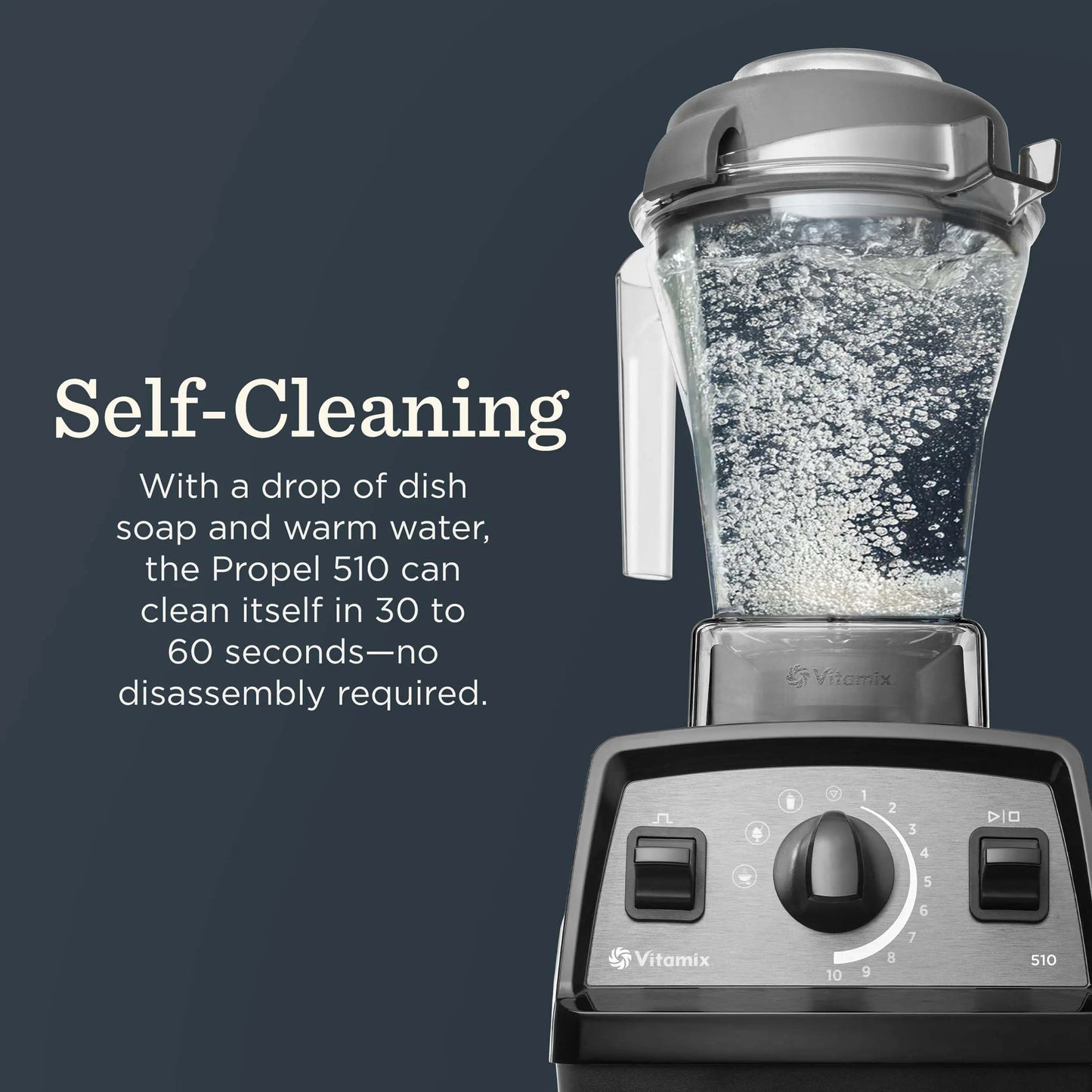 Vitamix Propel Series 510 Blender, 48 Oz Self-Cleaning Container, Stainless-Steel Blades, 3 Blending Programs for Smoothies, White