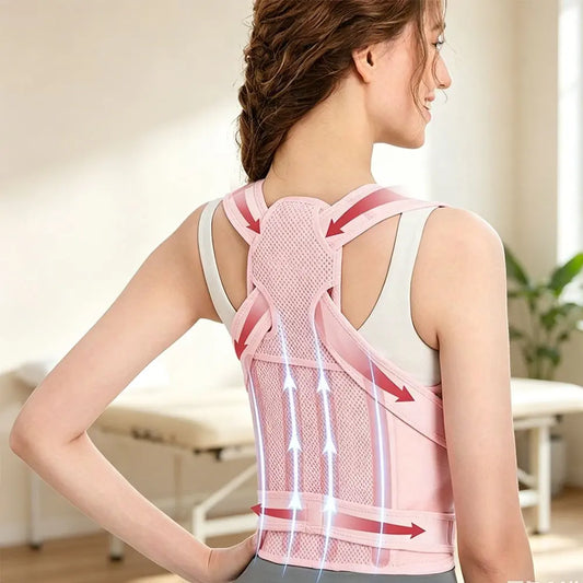 Women'S Adjustable Full Back Posture Corrector Brace, Breathable Posture Belt, Posture Strap Support for Shoulder Stretch, Spine Alignment, Upper and Lower Back Pressure Relief, Waist Trimmer Belt for Healthcare, Posture Straightener