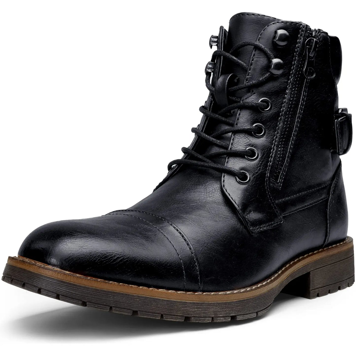 Men'S Boots Casual Dress Boots for Men Brown Boots Mens Motorcycle Combat Ankle Oxford Boots