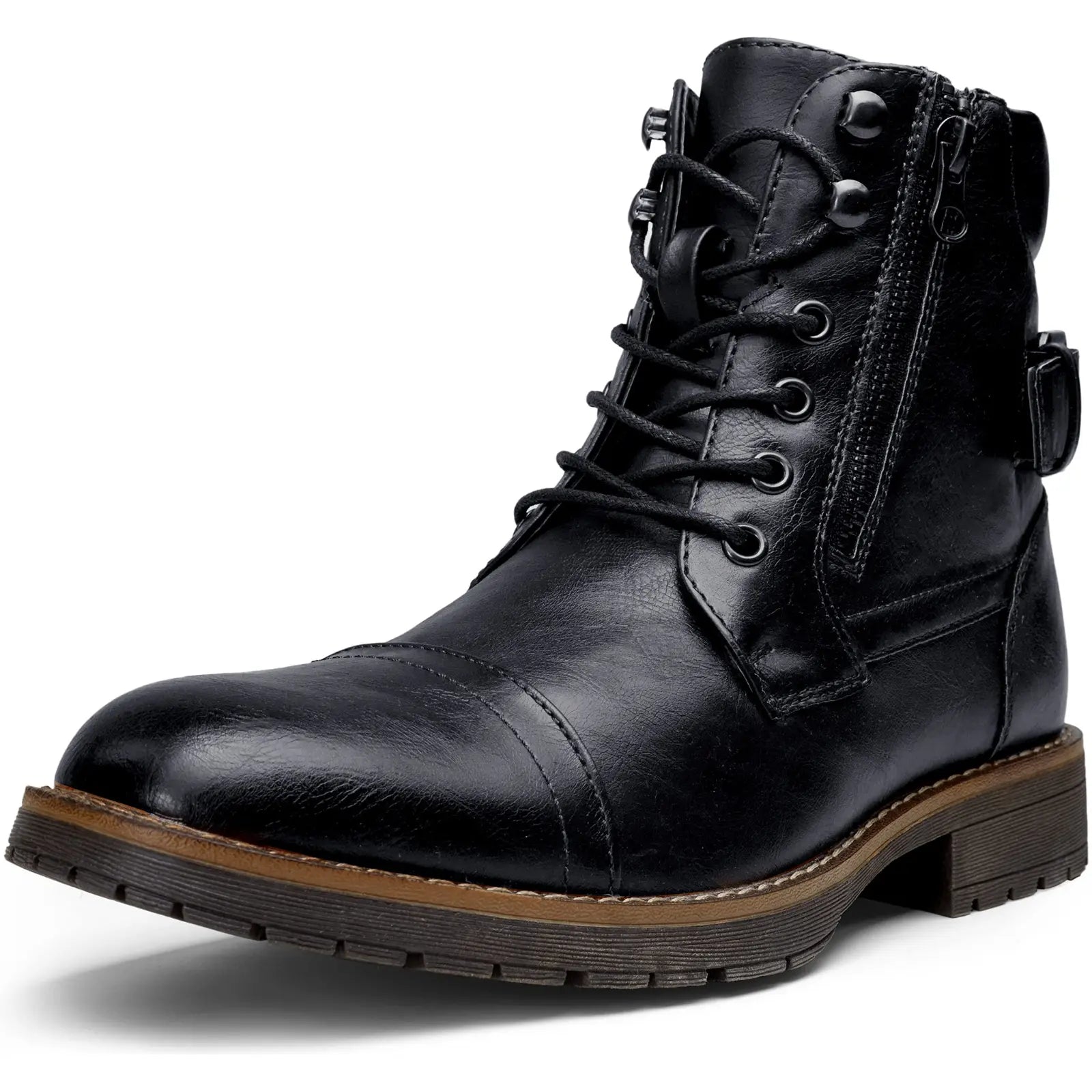 Men'S Boots Casual Dress Boots for Men Brown Boots Mens Motorcycle Combat Ankle Oxford Boots