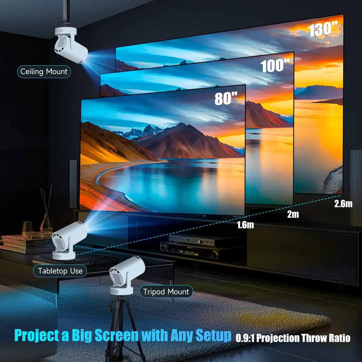 [US Warehouse] Magcubic Hy300Pro+ 290ANSI Projector Android 14 BT5.4 WIFI6 8K 4K Decode Native 1280*720P 0.8:1 Throw Ratio Built-In Speaker & Appstore Allwinner H726 Home Cinema Mini Smart Portable Upgraded Hy300Pro #Tiktokshopbacktoschool