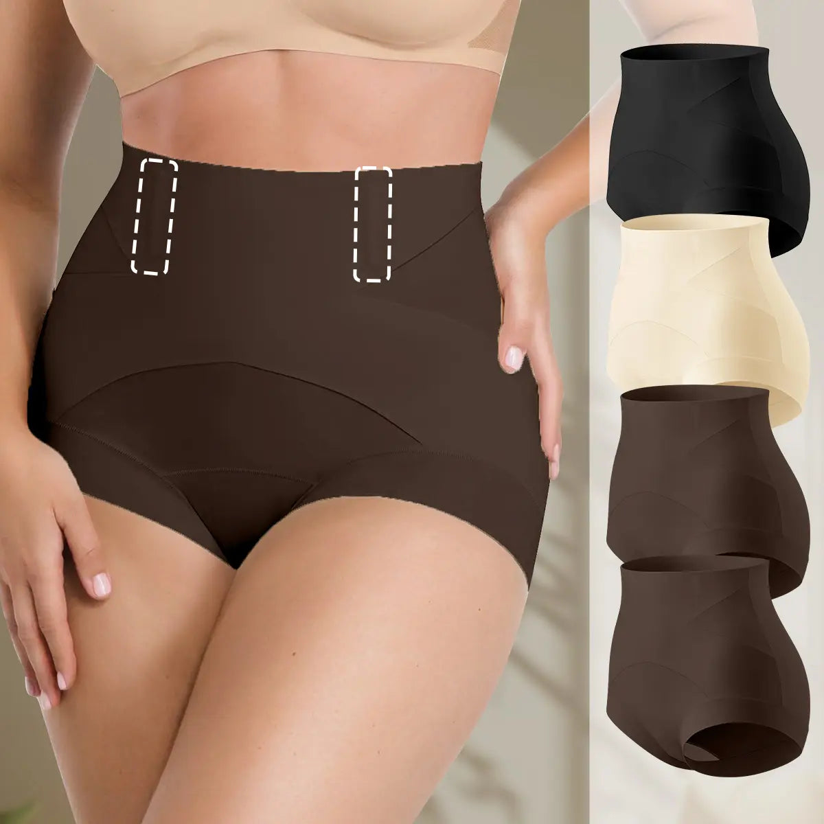 Morelect 1/3/4 Pcs Women'S High Waist Panties, Front Crisscross Design with Gentle Shaping Effect, Breathable Lightweight for Daily Comfort, Stay-Put Boned Waistband, Everyday Soft Briefs.