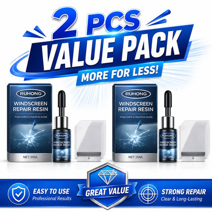 Car Windshield Crack Repair Kit Nano Glass Repair Fluid for Chips Cracks Star-Shaped Bulls-Eye Quick Fix Auto Glass Window Mirror Repair Resin Clear View