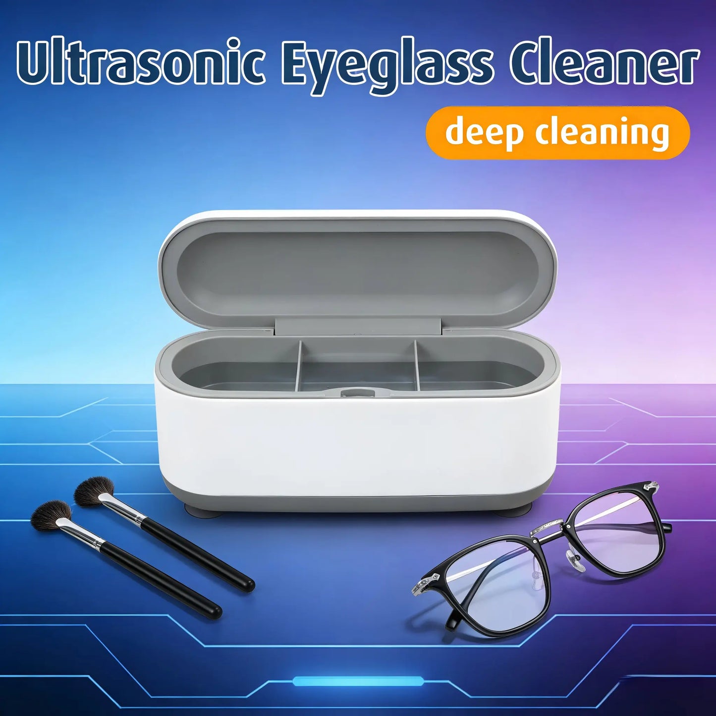 Ultrasonic Jewelry Cleaner 48Khz 24W Sonic Cleaner for Rings, Eyewear, Watch Straps and More - Portable Home & Travel Use